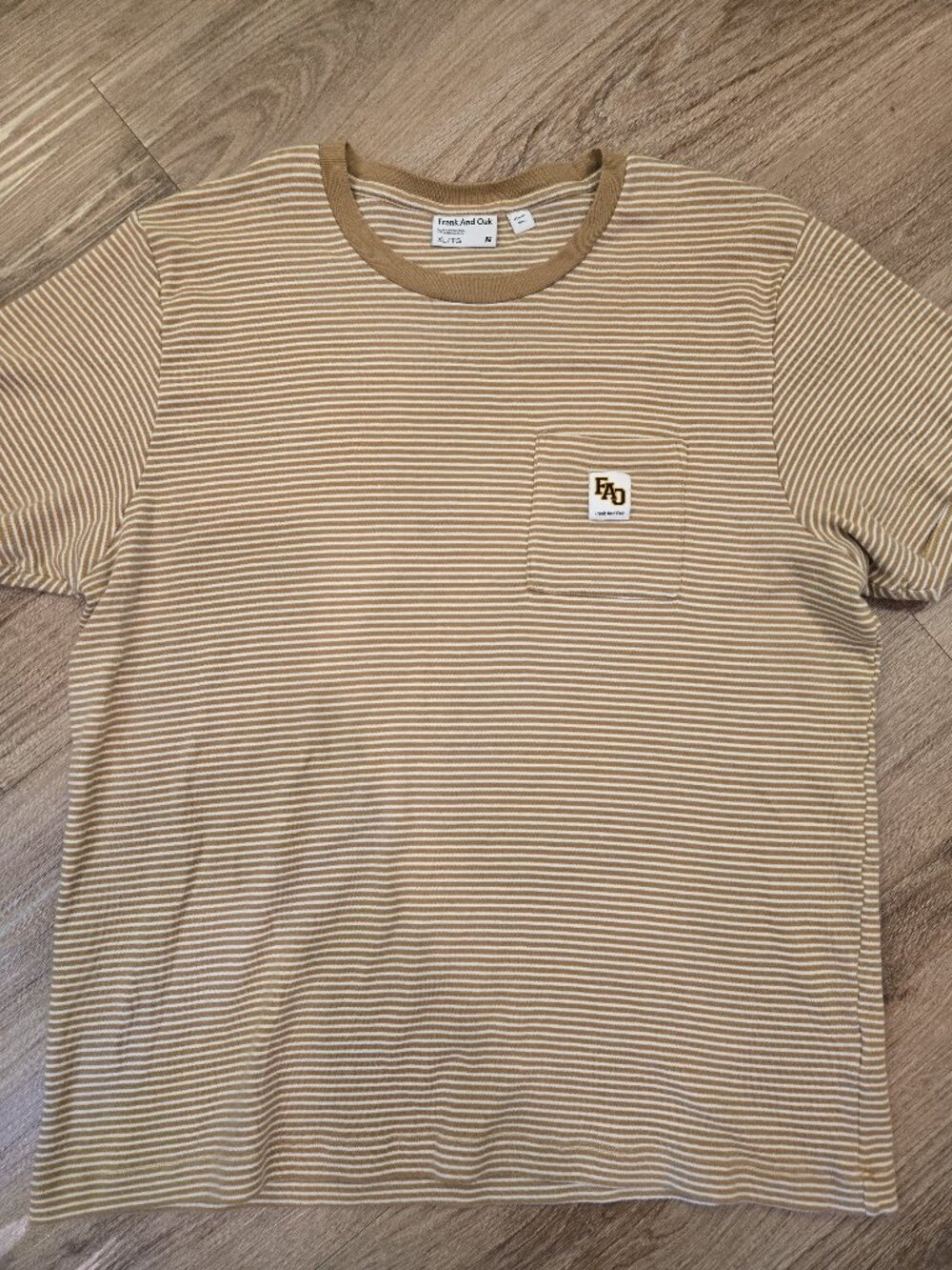 Frank & Oak Slim Fit Short Sleeve Heavyweight Striped T-Shirt